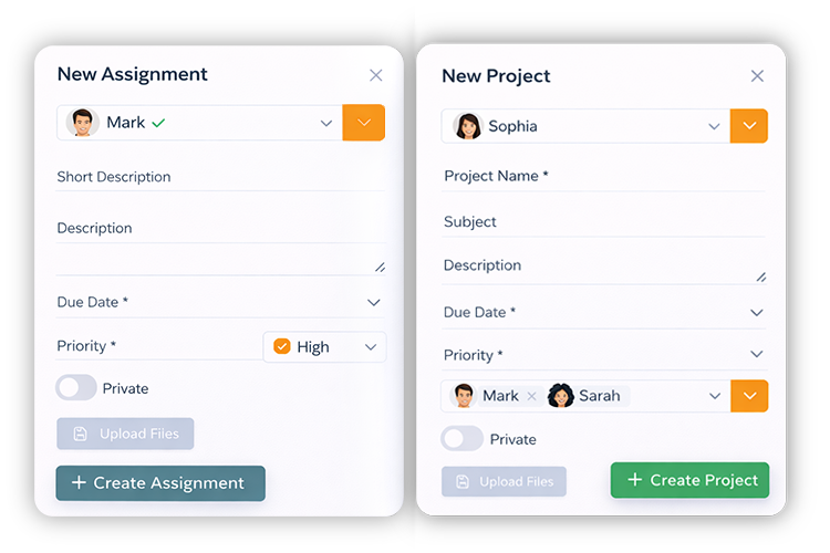 Task and project assignment